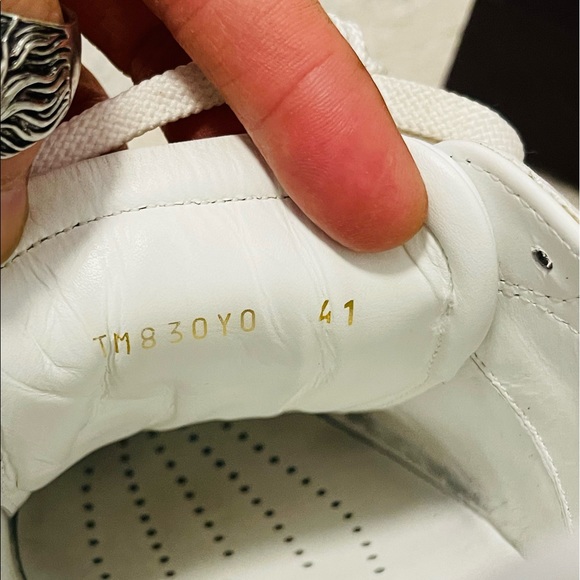 EUC Mens 8 Valentino Garavani Studded Open Low-Top Patent Leather Sneake White - Picture 11 of 16